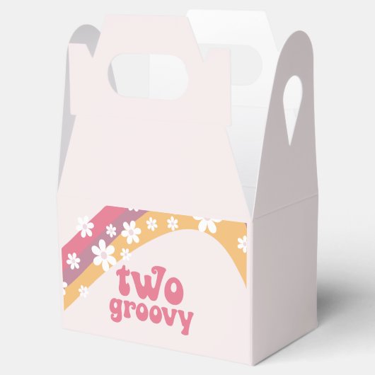 Twee Groovy Hippie Daisy boho Rainbow Favor Box Bedankdoosjes (Geopend)