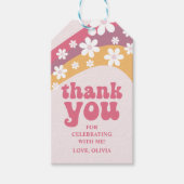 Twee Groovy hippie Daisy Boho Rainbow Favor Cadeaulabel (Voorkant)