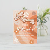 Twee Groovy Hippie Retro Birthday Party Kaart (Staand voorkant)