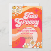 Twee Groovy Kleurrijke Meisje Verjaardag Kaart (Voorkant)