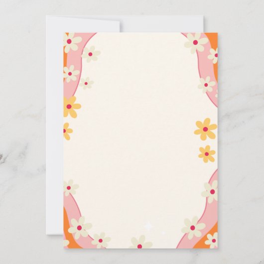 Twee groovy madeliefje Retro Groovy 2e verjaardag Kaart (Achterkant)