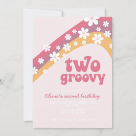 Twee groovy madeliefjes boho bloemige 2e verjaarda kaart