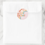 Twee groovy madeliefjes boho bloemrijke regenboog ronde sticker (Tas)
