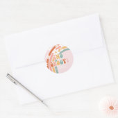 Twee groovy madeliefjes boho bloemrijke regenboog ronde sticker (Envelop)