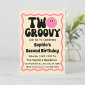 Twee groovy meisje 2e verjaardag kaart (Staand voorkant)