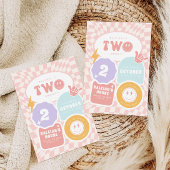 Twee groovy | Meisjes 2e Retro Skater Verjaardag Kaart