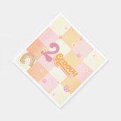 Twee Groovy Meisjes Verjaardag Papier Servet (Hoek)