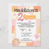 Twee Groovy Meisjes Verjaardag uitnodiging (Voorkant)