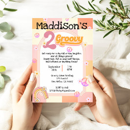 Twee Groovy Meisjes Verjaardag uitnodiging