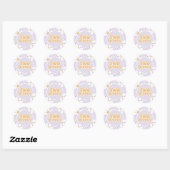 Twee Groovy Paarse Madeliefjes Checker Ronde Sticker (Vel)