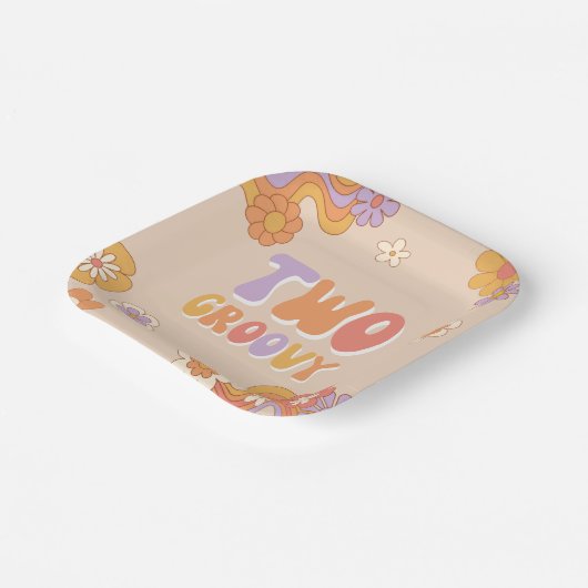 Twee Groovy Party Paper Borden Papieren Bordje (Gebogen)