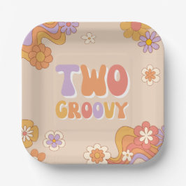 Twee Groovy Party Paper Borden Papieren Bordje
