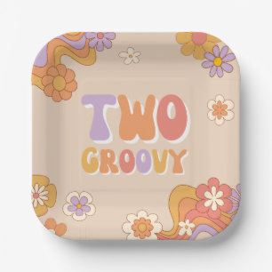 Twee Groovy Party Paper Borden Papieren Bordje