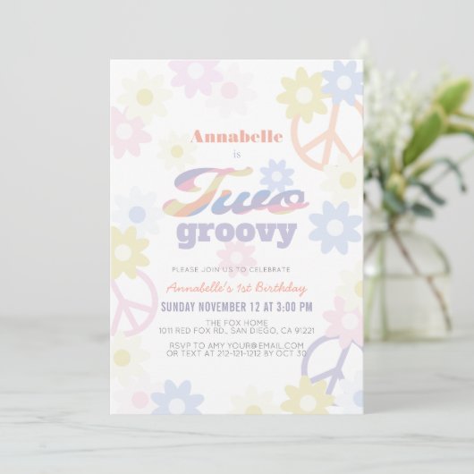 Twee groovy pasta-kleuren: zondag, tweede verjaard kaart (Staand voorkant)