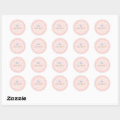 Twee Groovy Pink Daisy Checker Ronde Sticker (Vel)
