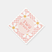 Twee Groovy Pink Daisy Checker Servet (Hoek)