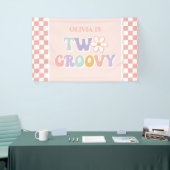 Twee Groovy Pink Daisy Checker Spandoek (Beurs)