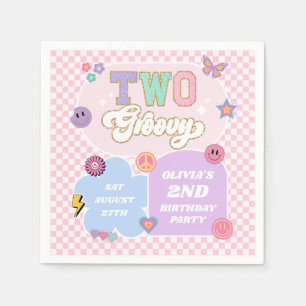Twee Groovy Preppy Patch 2e verjaardagsfeestje Servet