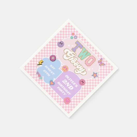 Twee Groovy Preppy Patch 2e verjaardagsfeestje Servet (Hoek)