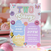 Twee Groovy Preppy Varsity Patch 2e verjaardagsfee Kaart