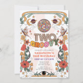 Twee Groovy Psychedelic Retro Meisje 2e verjaardag Kaart (Voorkant)