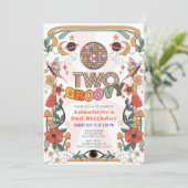 Twee Groovy Psychedelic Retro Meisje 2e verjaardag Kaart (Staand voorkant)