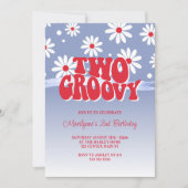Twee Groovy Retro 2e Verjaardag uitnodiging (Voorkant)