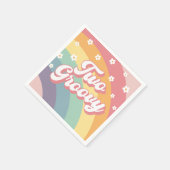 Twee Groovy Retro 70s Rainbow Daisy 2e verjaardag Servet (Hoek)