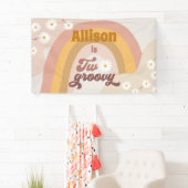 Twee Groovy Retro Backdrop Party Daisy Hippy Spandoek (Insitu)