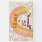 Twee Groovy Retro Backdrop Party Daisy Hippy Spandoek (Verticaal)