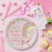 Twee groovy Retro Boho Birthday Party Paper Borden Papieren Bordje (Feest)
