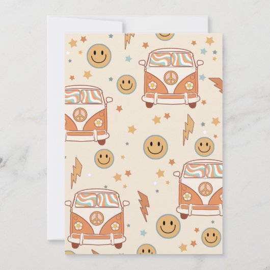 Twee Groovy Retro Boho Daisy Rainbow 2e verjaardag Kaart (Achterkant)