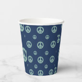 Twee Groovy Retro Boy Blue-vredesbord verjaardag Papieren Bekers (Achterkant)
