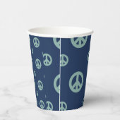 Twee Groovy Retro Boy Blue-vredesbord verjaardag Papieren Bekers (Rechts)