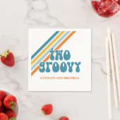 Twee Groovy Retro Boy verjaardag Napkins Servet (Insitu)