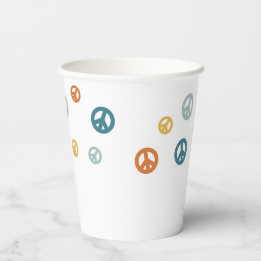 Twee Groovy Retro Boy vredes verjaardags Papieren Bekers (Achterkant)