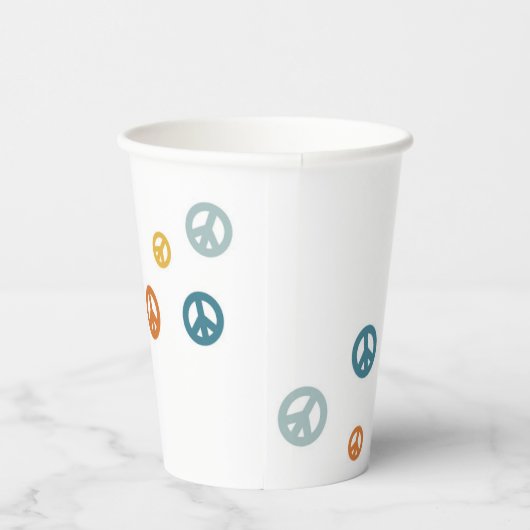 Twee Groovy Retro Boy vredes verjaardags Papieren Bekers (Rechts)