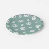 Twee Groovy Retro Boy vredes verjaardags Papieren Bordje (Gekanteld)