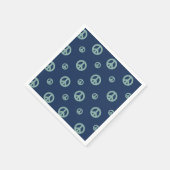 Twee Groovy Retro Boy vredes verjaardags Servet (Hoek)