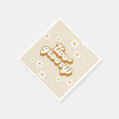 Twee Groovy Retro Daisy 2de verjaardag Napkins Servet (Hoek)