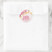 Twee Groovy Retro Daisy Boho Regenboog Ronde Sticker (Tas)