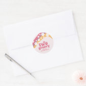 Twee Groovy Retro Daisy Boho Regenboog Ronde Sticker (Envelop)