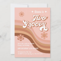 Twee Groovy Retro Daisy Pink Girl Birthday