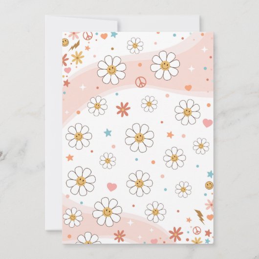 Twee Groovy Retro Daisy Rainbow 2e verjaardag Kaart (Achterkant)