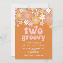twee Groovy Retro Floral 2de verjaardag