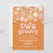 twee Groovy Retro Floral 2e verjaardag