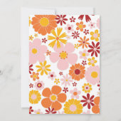 Twee Groovy Retro Floral 2e verjaardag Uitnodiging (Achterkant)