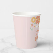 Twee Groovy Retro Floral 2e verjaardagscourant Papieren Bekers (Rechts)