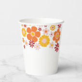 Twee Groovy Retro Floral Birthday Paper Cups Papieren Bekers (Achterkant)
