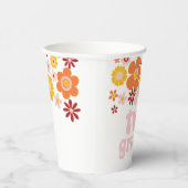 Twee Groovy Retro Floral Birthday Paper Cups Papieren Bekers (Rechts)